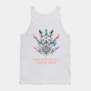 Guarded Grace, lightly held. Hamsa eye, boho yoga Tank Top